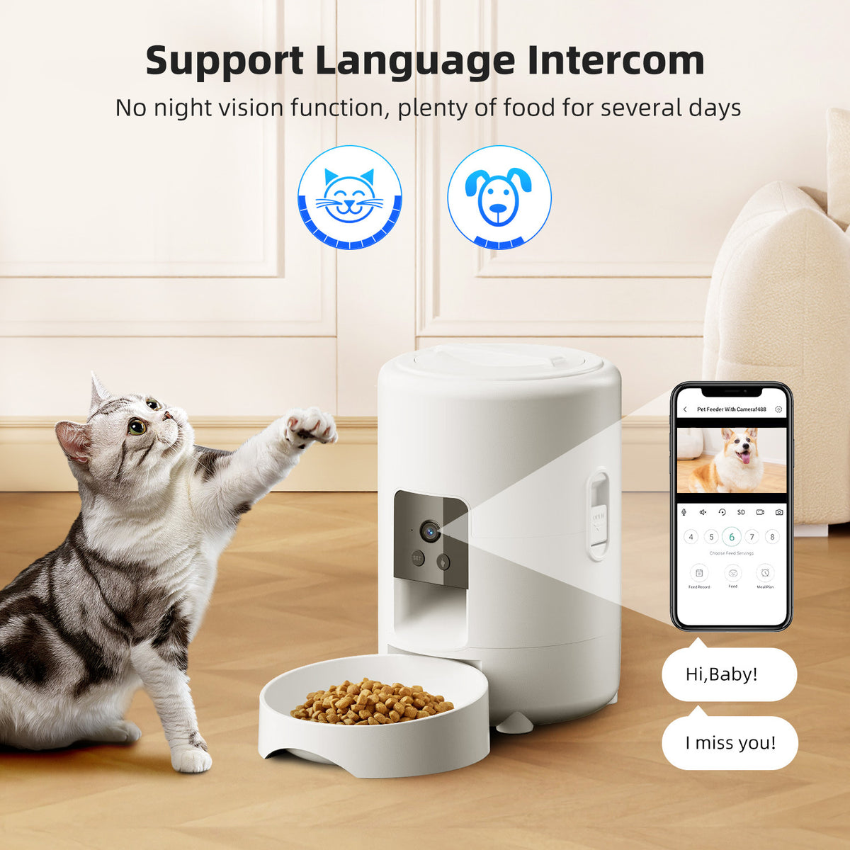 🐾 Comedero Automático WiFi para Perros y Gatos – Programable desde el Móvil