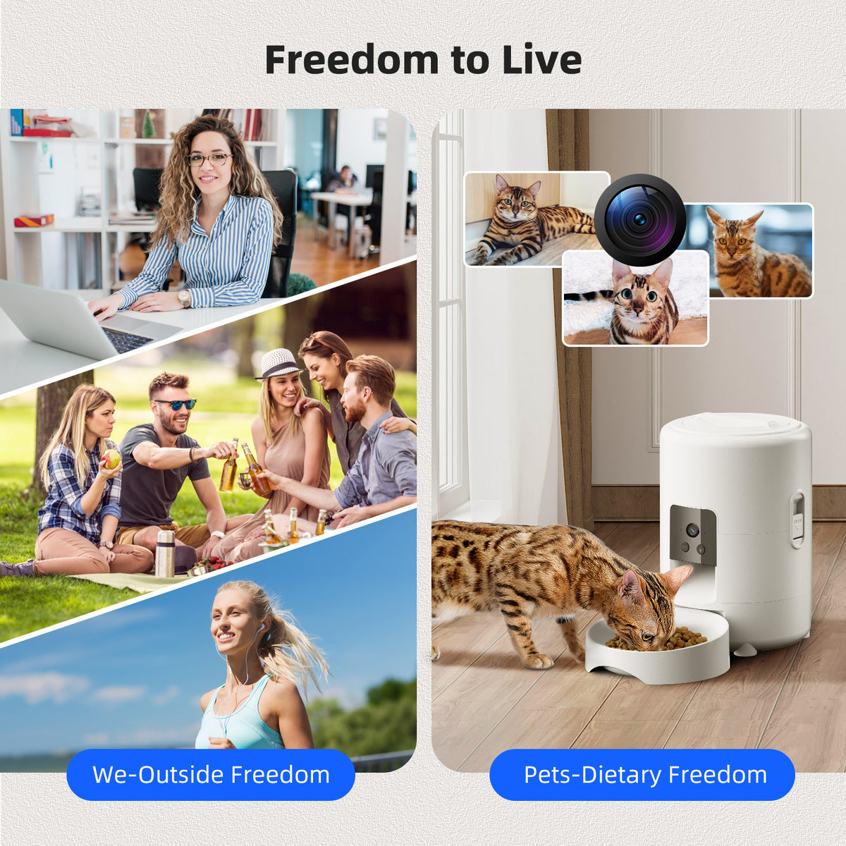 🐾 Comedero Automático WiFi para Perros y Gatos – Programable desde el Móvil
