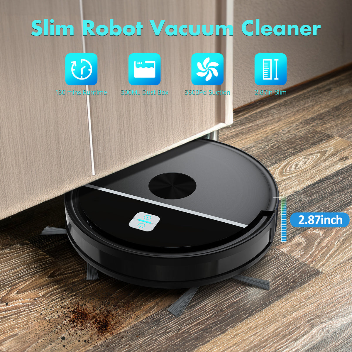Robot Aspirador y Friegasuelos – 3500Pa + WiFi + Navegación Inteligente