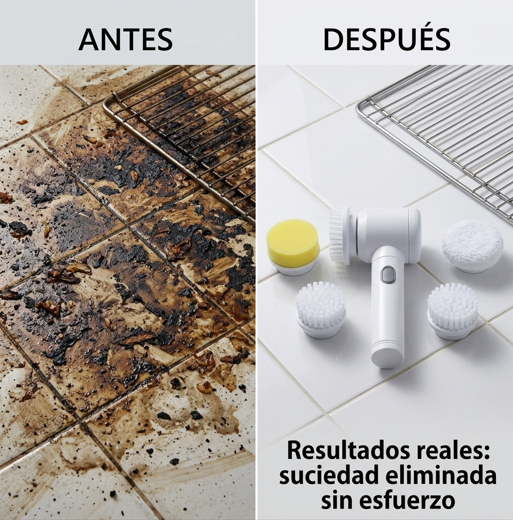 Cepillo Eléctrico de Limpieza ⚡ Múltiples Cabezales, recargable